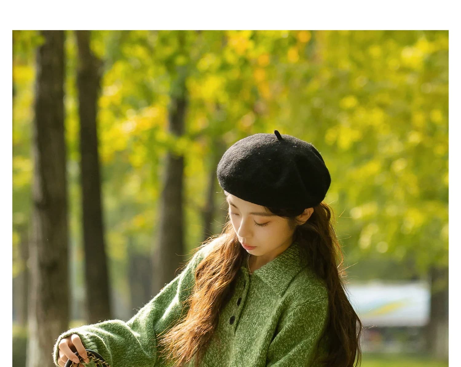 레트로 녹색 POLO 칼라 풀오버 스웨터 여자 2026 가을 겨울 새로운 한국 스타일 캐주얼 니트 맨위 상세 이미지 13