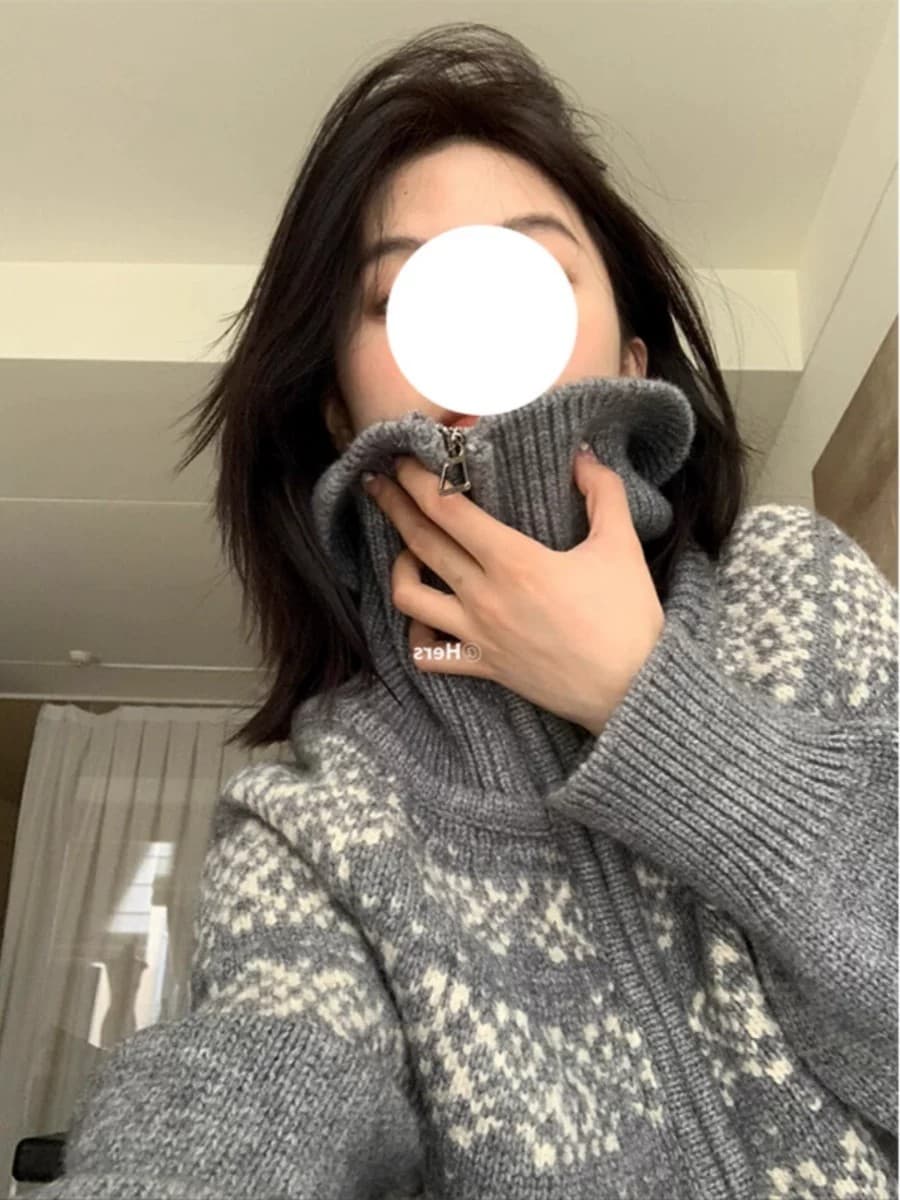 레트로 공정한 섬 살구 색상 폴로 칼라 니트 오픈 가디건 스웨터 여자 2026 겨울 쇼트 스타일 재킷 상세 이미지 2