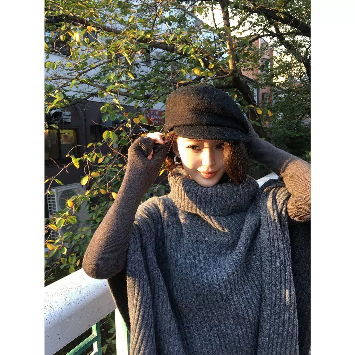 한 부서 터틀넥 숄 망토 스웨터 여자 가을 겨울철 2026 새로운 느긋한 고급 센스 니트 스웨터 외부 잡아라. 의류 이미지 2