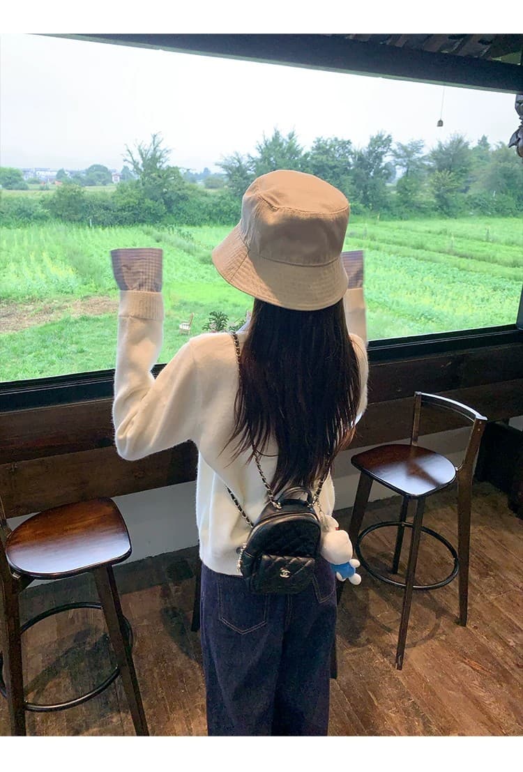 한 부서 페이크 레이어드 폴로 칼라 스웨터 여자 가을 겨울철 셔츠 패치워크 긴팔 인사이드 가져 가라. 니트 스웨터 맨위 상세 이미지 6