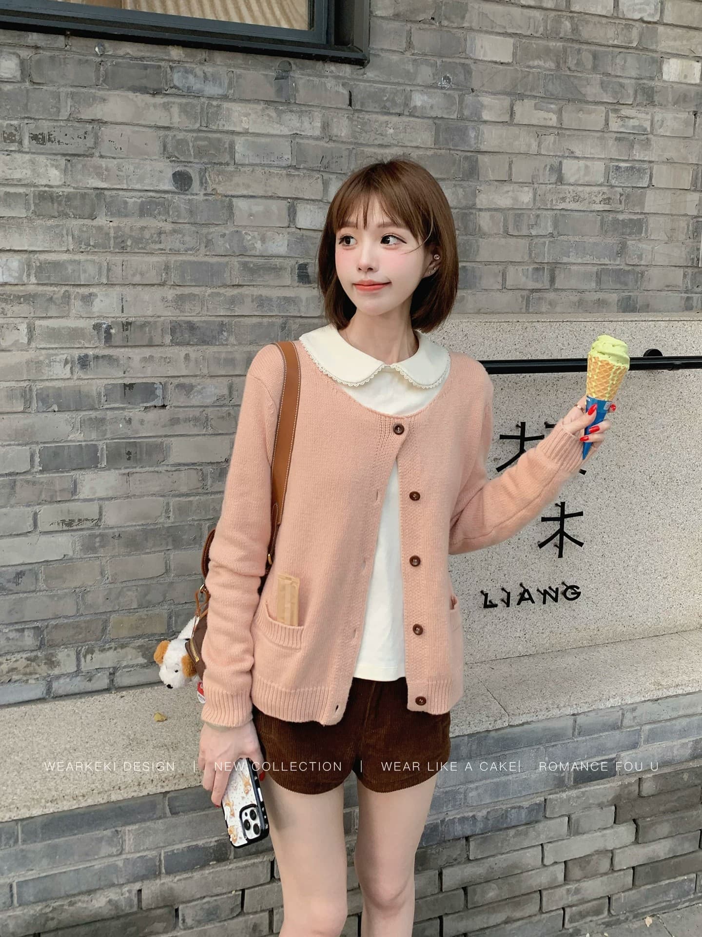 느긋한 루즈핏 오픈 가디건 스웨터 여성 코트 레트로 작은 키 니트 맨위 상세 이미지 8