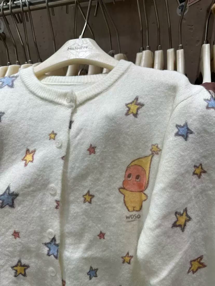 26 년 가을 켜기 새로운 한 부서 달콤함 귀신 프린트 루즈핏 니트 오픈 가디건 제외 된 하의 18092 상세 이미지 7
