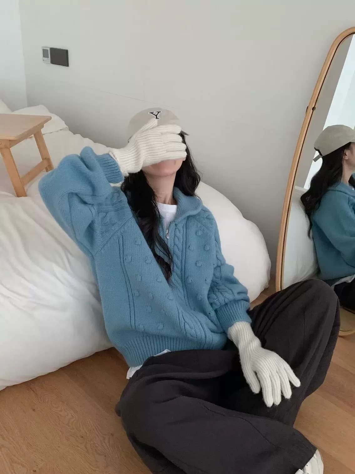 슈퍼 잘 생긴 ~ 중 이른 가을 착용 가져 가라. 두꺼운 선 꽈배기 스웨터 코트 여자 2025 새로운 가을 겨울 니트 오픈 가디건 맨위 상세 이미지 1