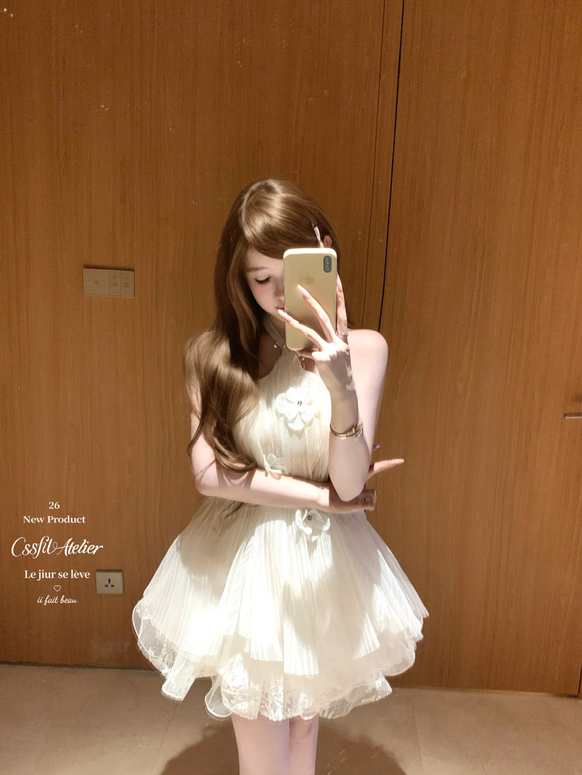 프랑스식 순수한 욕망 요정 바람 3 차원 꽃 민소매 행침 목 여성 드레스 여름 패션 섹시함 백리스 드레스 상세 이미지 8