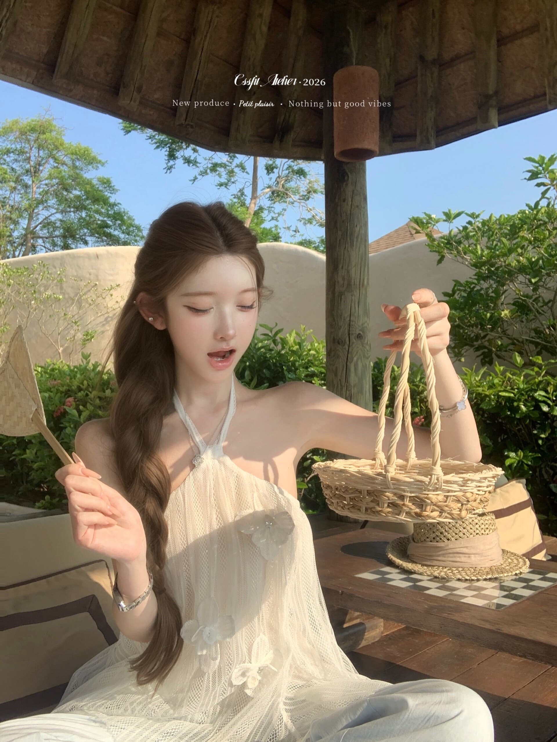 프랑스식 순수한 욕망 요정 바람 3 차원 꽃 민소매 행침 목 여성 드레스 여름 패션 섹시함 백리스 드레스 상세 이미지 21