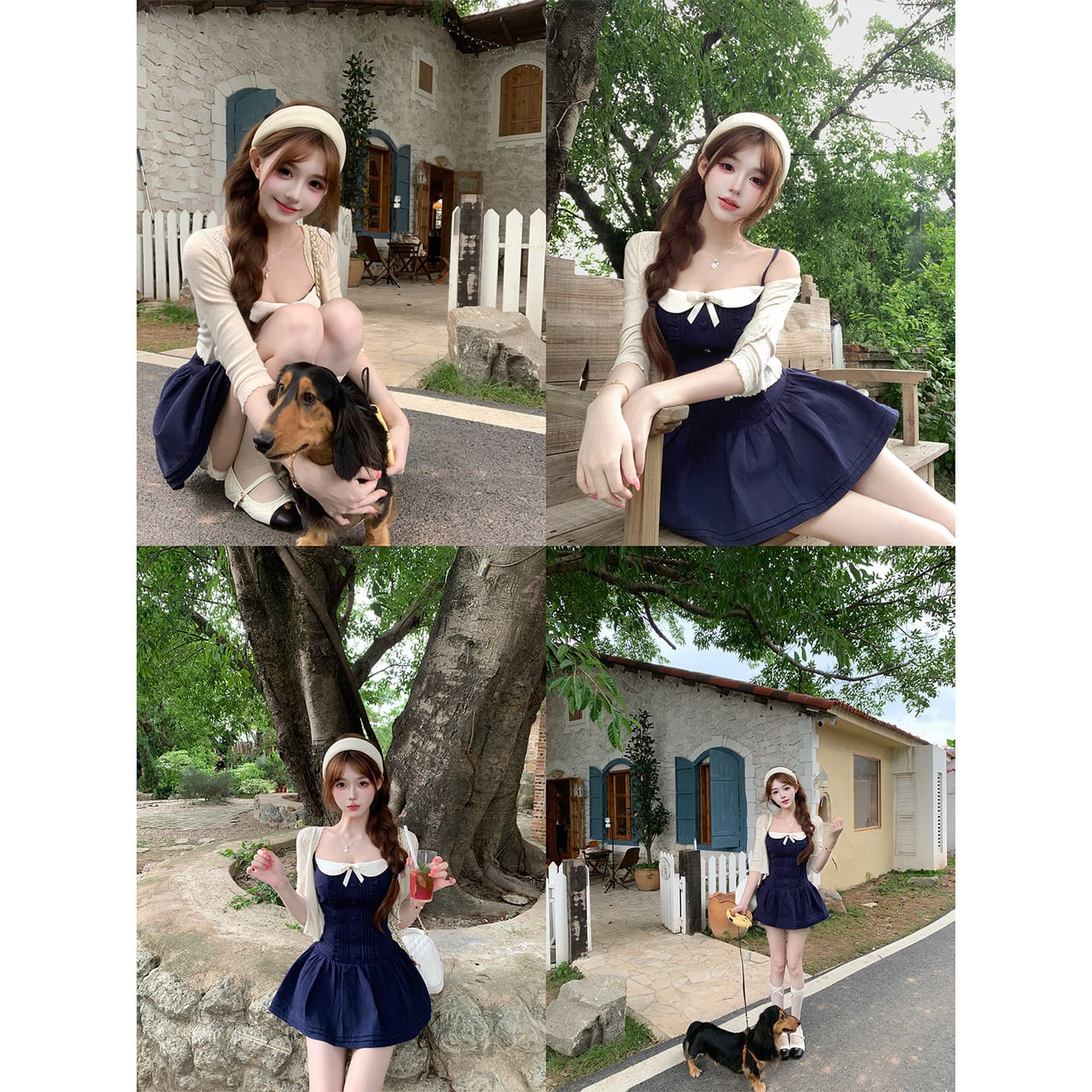 루이 茜 남쪽 법 일기 봄 여름 천 금빛 바람 오리지널 작은 대중 디자인 오픈 가디건 드레스 r3778w 이미지 3