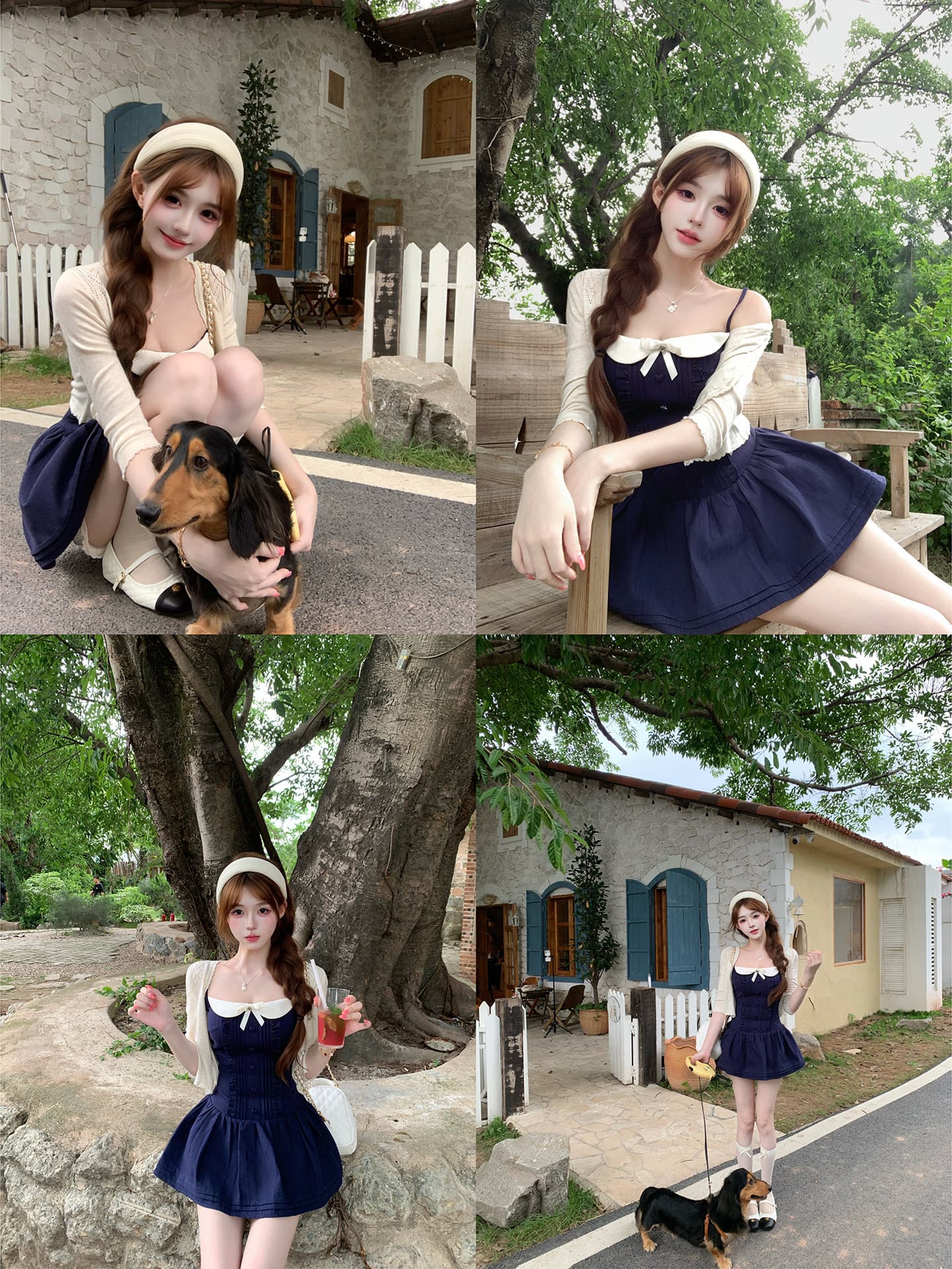 루이 茜 남쪽 법 일기 봄 여름 천 금빛 바람 오리지널 작은 대중 디자인 오픈 가디건 드레스 r3778w 상세 이미지 4