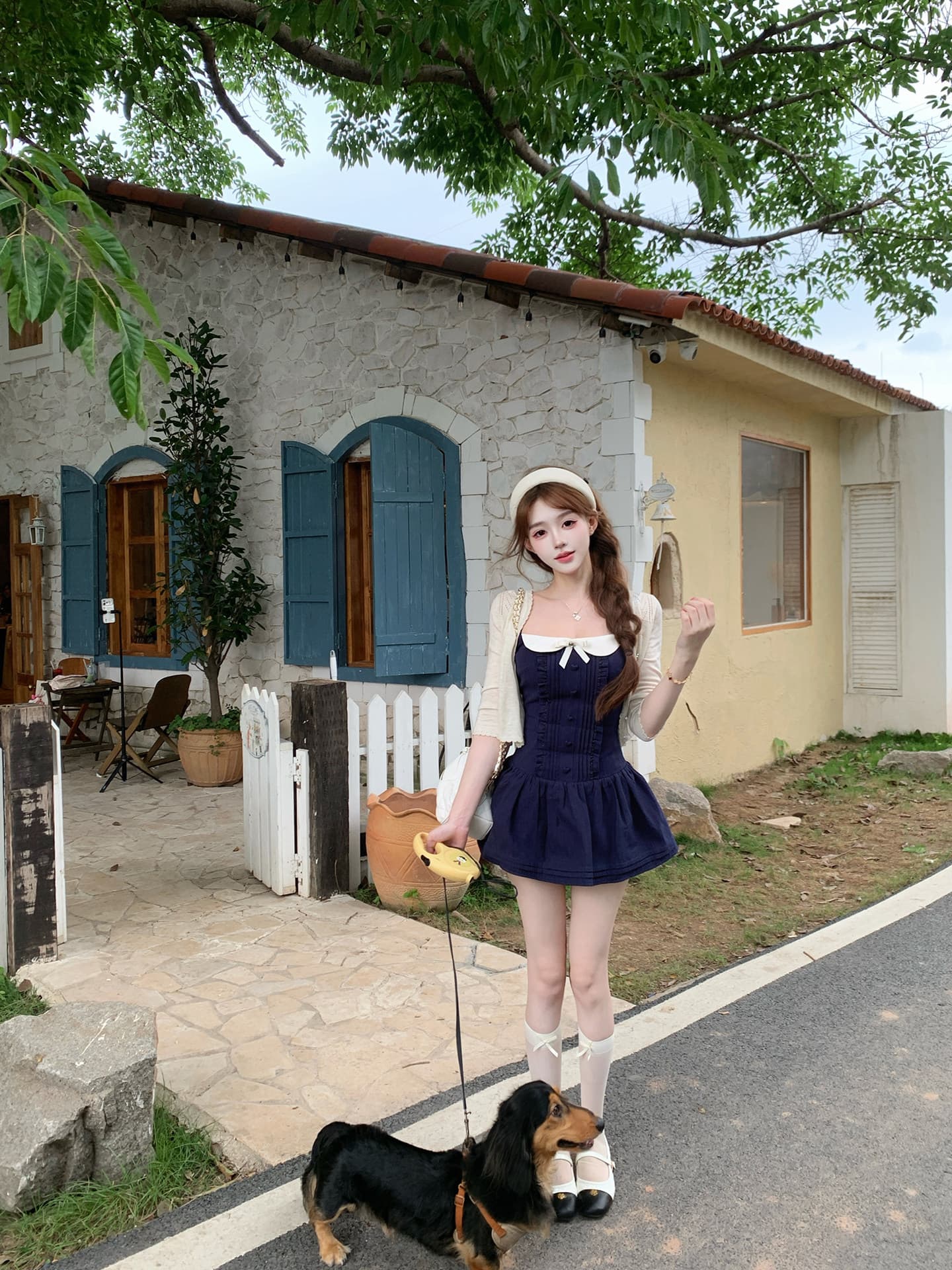 루이 茜 남쪽 법 일기 봄 여름 천 금빛 바람 오리지널 작은 대중 디자인 오픈 가디건 드레스 r3778w 상세 이미지 6
