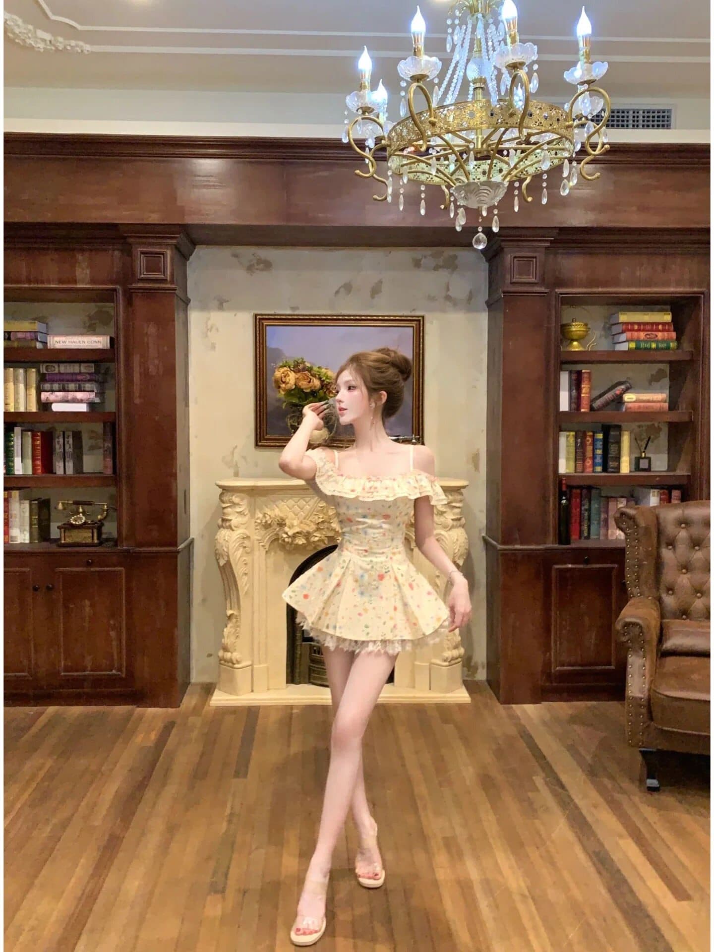 순수한 욕망 바람 달콤함 꽃무늬 슬립 여성 드레스 2026 여름 새로운 고급 센스 섹시함 슬림해 보이는 한 마디 미니 스커트