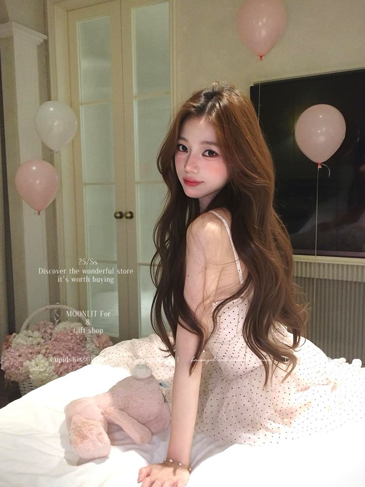 슬립 여성 드레스 여름 새로운 품격 명문 여성 디자인 센스 패치워크 맨위 도트 무늬 케이크 드레스 롱 코트 치마 상세 이미지 8