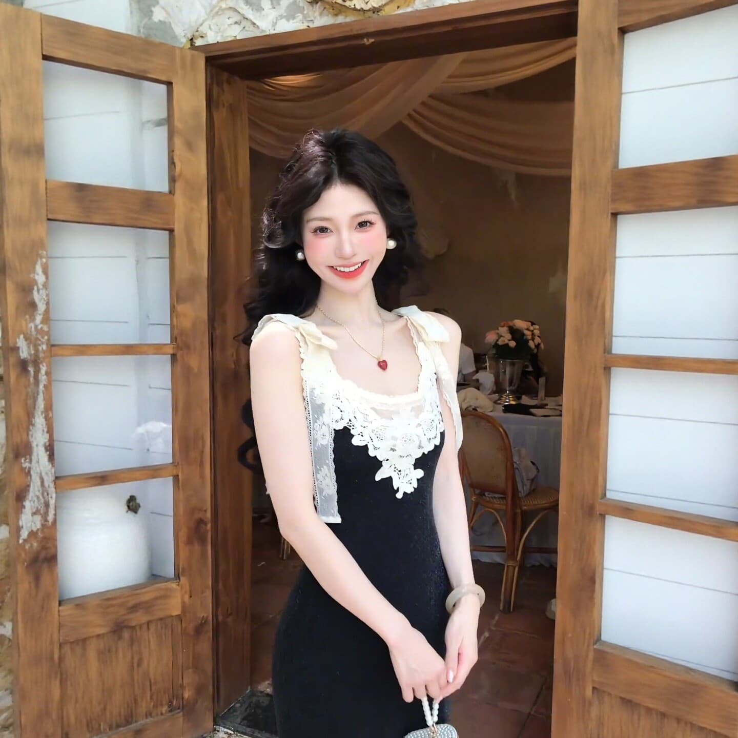그는 벤 바람 검정색 레이스 슬립 여성 드레스 2026 여름 새로운 허리 수축 슬림해 보이는 타이트 스커트 품격 치마 상세 이미지 5