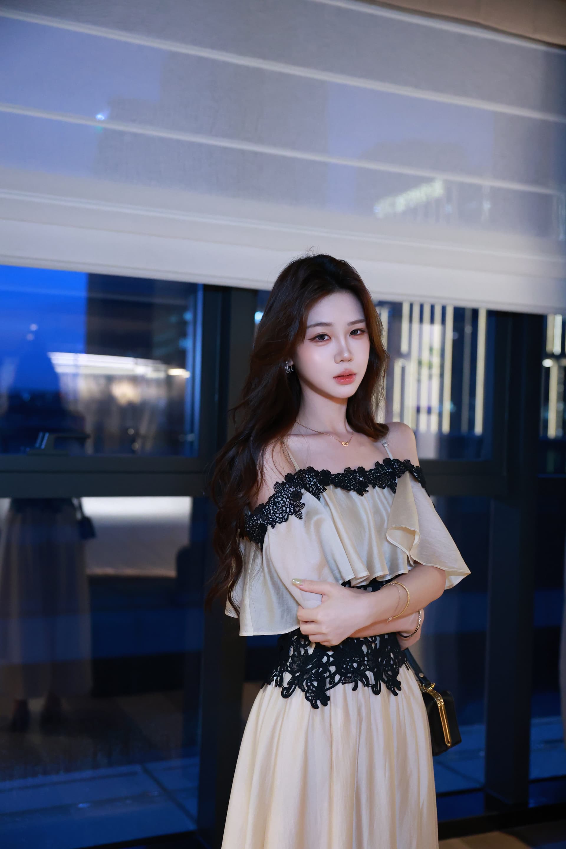 무쯔리 목자이 ~ 중 리 부드러운 순수한 욕망 바람 레이스 허리 인감 오프숄더 슬립 맨위 주간 실크 도루 센스 반신 치마 세트 상세 이미지 13