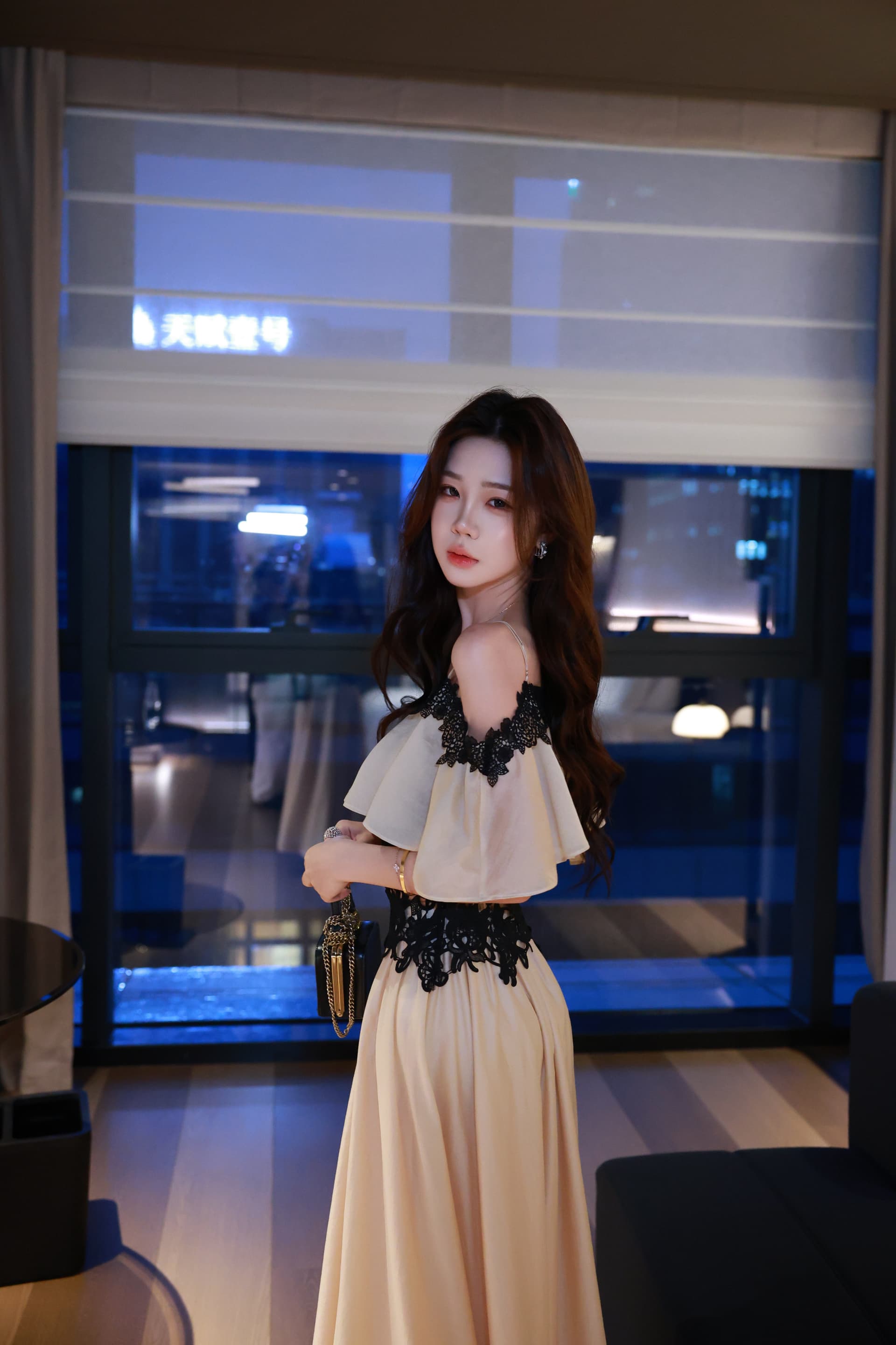 무쯔리 목자이 ~ 중 리 부드러운 순수한 욕망 바람 레이스 허리 인감 오프숄더 슬립 맨위 주간 실크 도루 센스 반신 치마 세트 상세 이미지 15