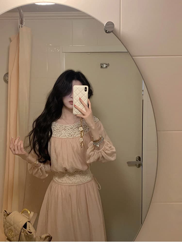 대 eees 부드러운 옥 따뜻한 향기 질감 주간 실크 전환 여름 무거운 작업 홀로우 아웃 뼈 선 레이스 조각 맨위 세트 상세 이미지 28