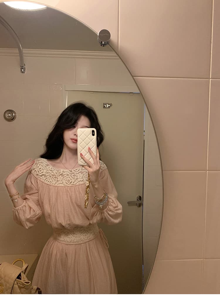 대 eees 부드러운 옥 따뜻한 향기 질감 주간 실크 전환 여름 무거운 작업 홀로우 아웃 뼈 선 레이스 조각 맨위 세트 상세 이미지 29