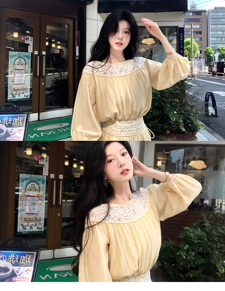대 eees 부드러운 옥 따뜻한 향기 질감 주간 실크 전환 여름 무거운 작업 홀로우 아웃 뼈 선 레이스 조각 맨위 세트 상세 이미지 38