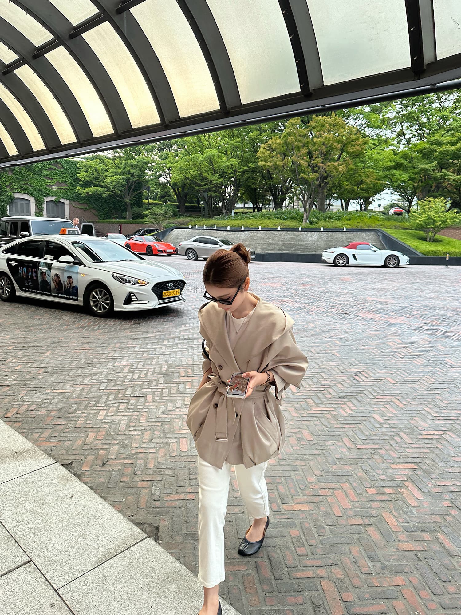 lilylikes 바 플러그 일몰 낮음 포화 상태 얕은 카키 다용도 후드 바람막이 세련된 있음 유럽 블록 이미지 4
