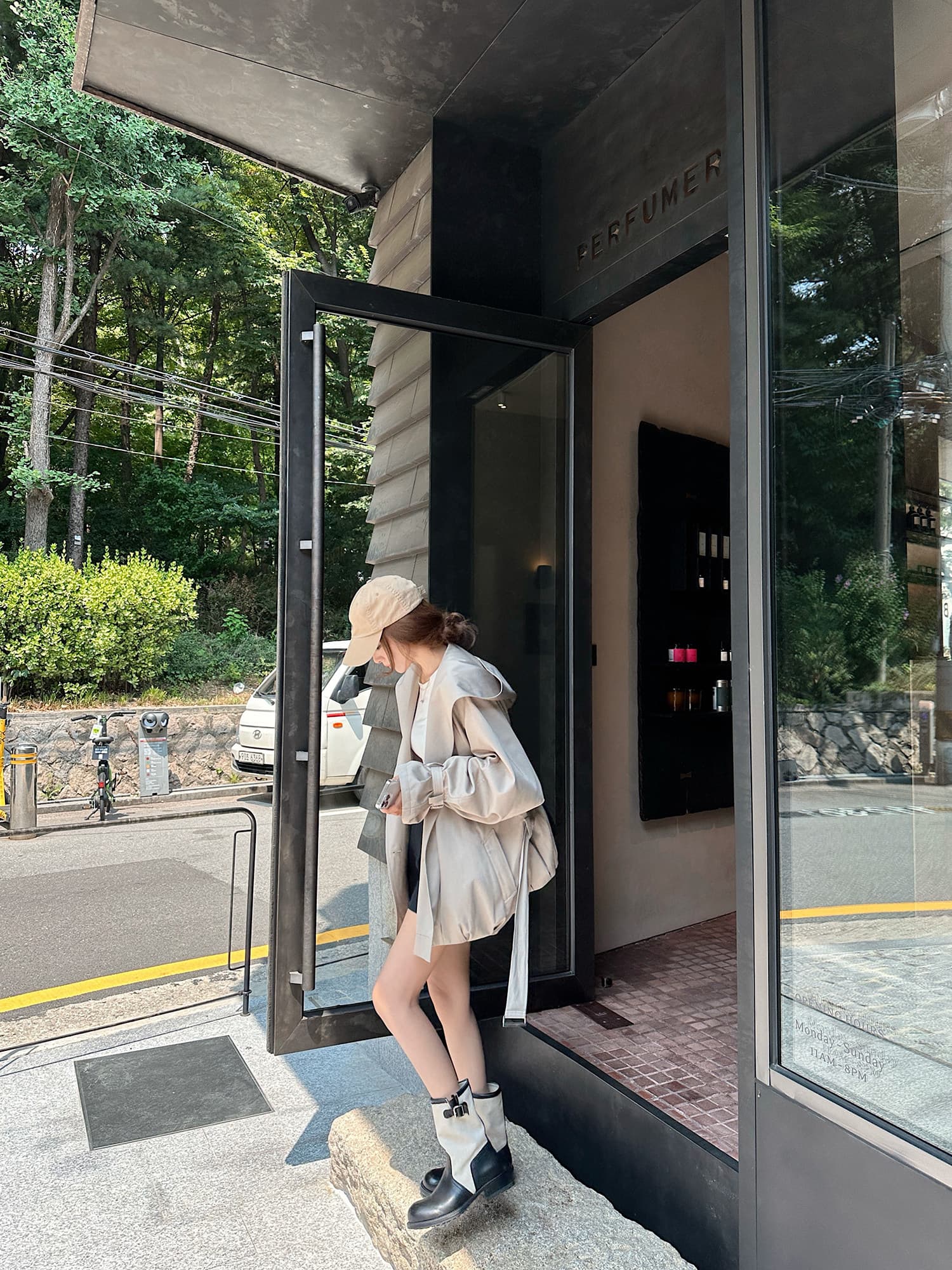 lilylikes 바 플러그 일몰 낮음 포화 상태 얕은 카키 다용도 후드 바람막이 세련된 있음 유럽 블록 상세 이미지 1