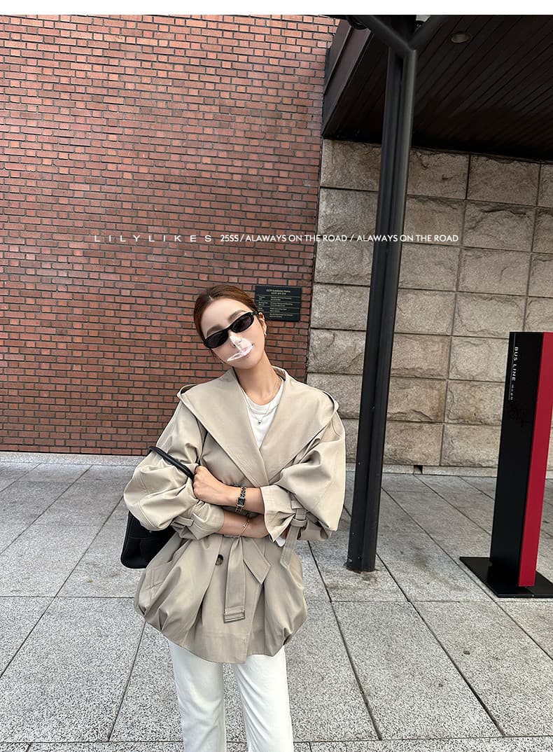 lilylikes 바 플러그 일몰 낮음 포화 상태 얕은 카키 다용도 후드 바람막이 세련된 있음 유럽 블록 상세 이미지 13