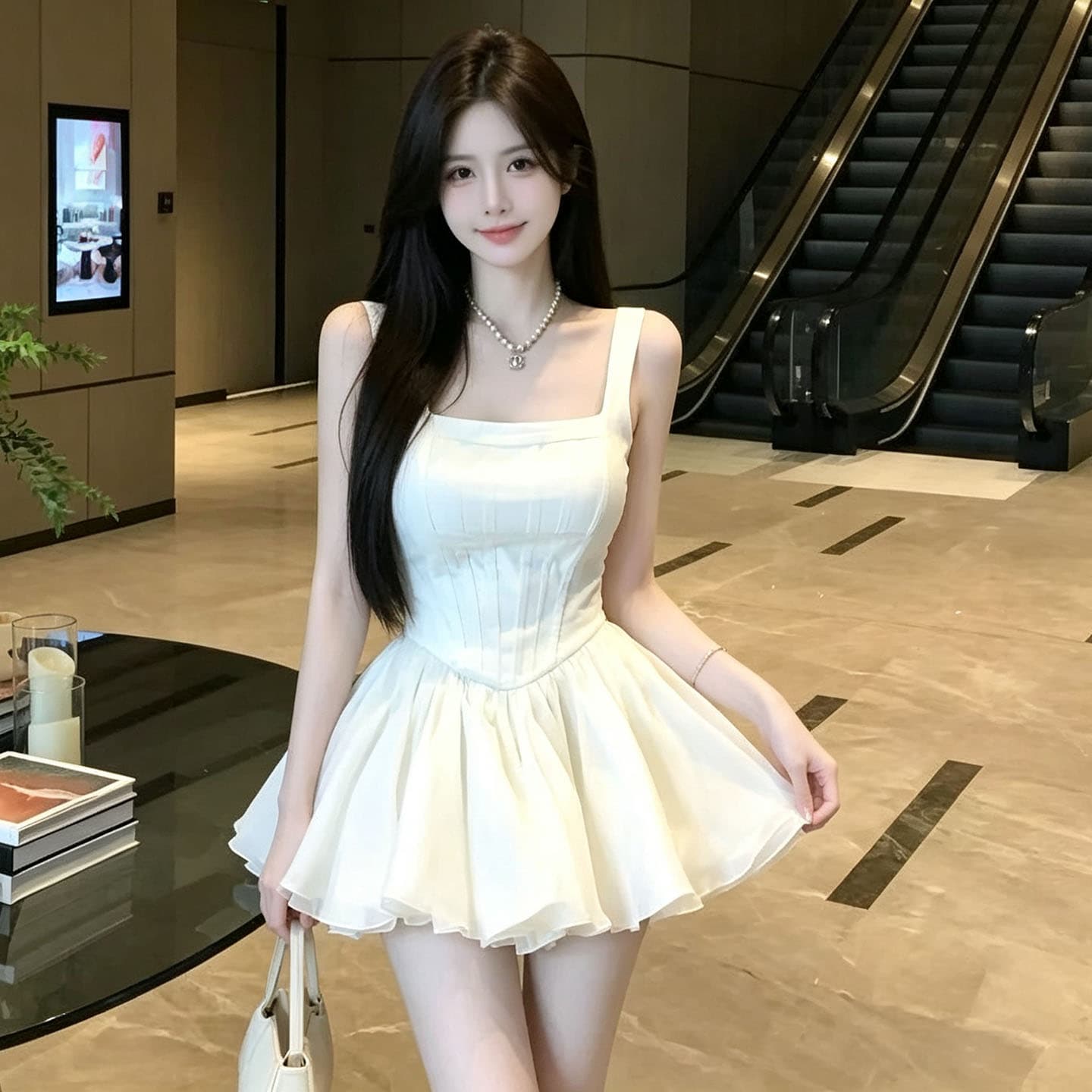 프랑스식 달콤함 슬림해 보이는 슬립 드레스 경기 오픈 가디건 작은 외부 가져 가라. 여성 가을 특별 아름다운 꼬집기 허리 퍼프 작은 치마 세트 상세 이미지 12