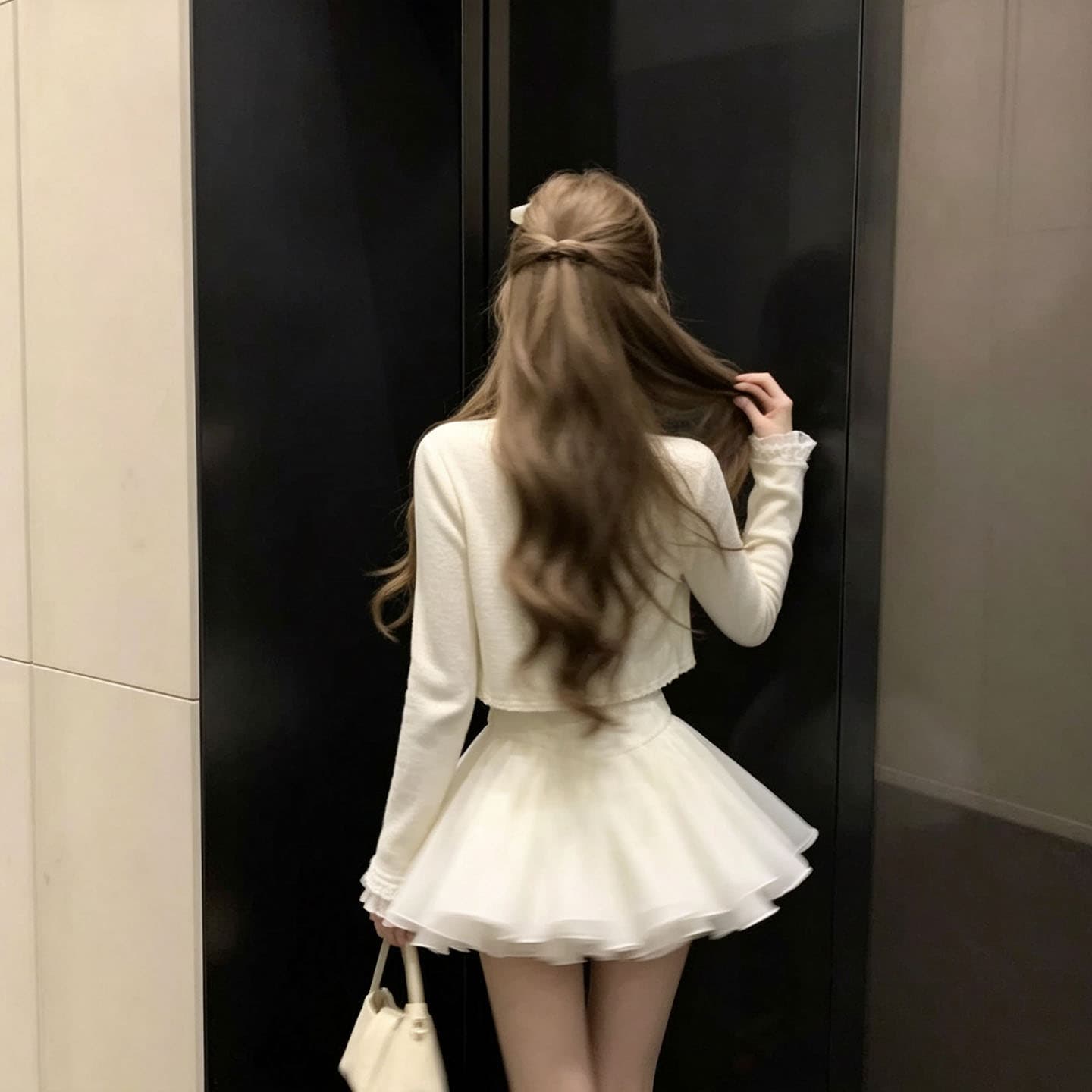 프랑스식 달콤함 슬림해 보이는 슬립 드레스 경기 오픈 가디건 작은 외부 가져 가라. 여성 가을 특별 아름다운 꼬집기 허리 퍼프 작은 치마 세트 상세 이미지 17