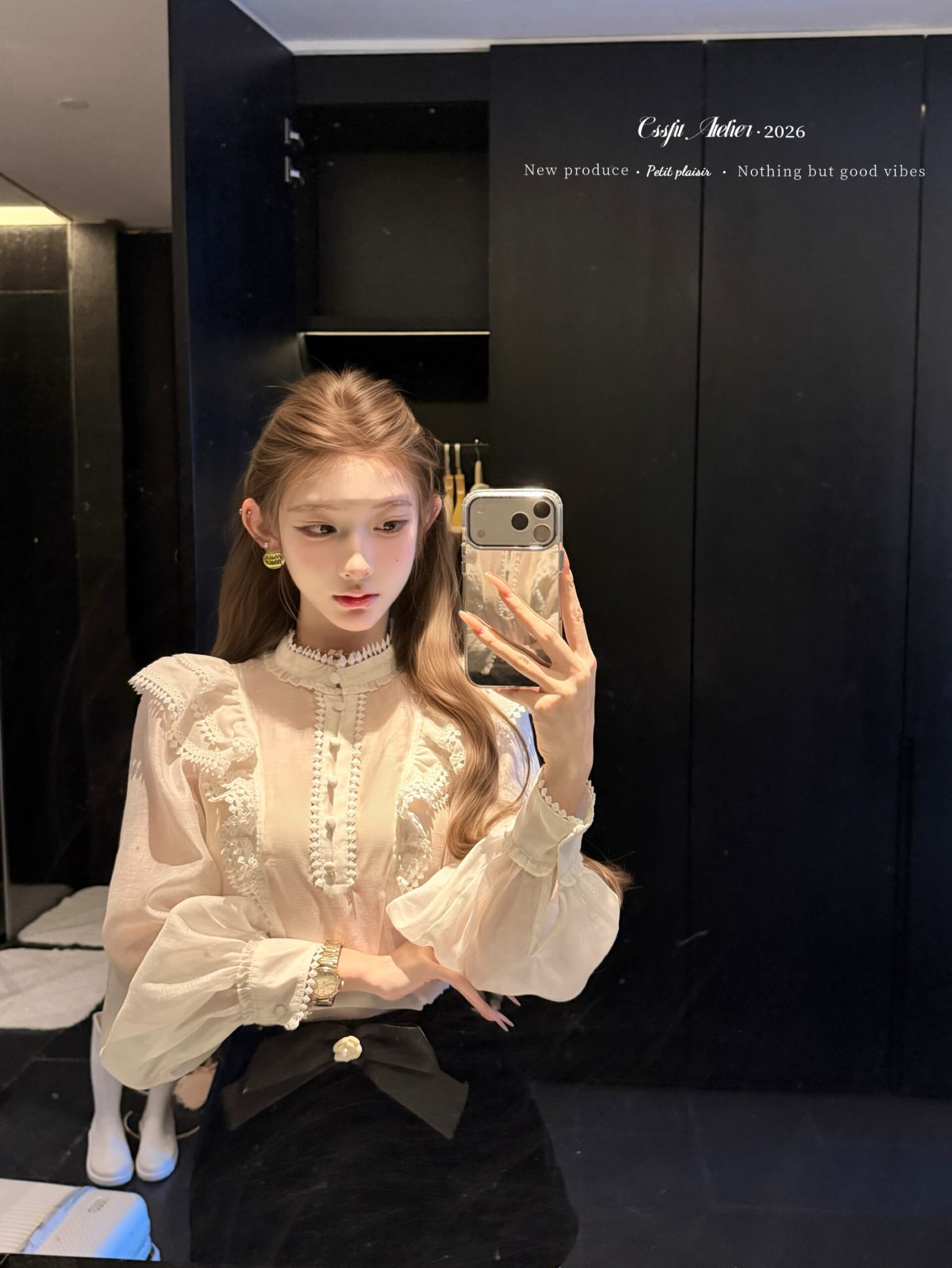 늦게 우산 우산 ss 공주 클럽 zim 주간 실크 라이 경기 서울 자수 프릴 셔츠 벨벳 반바지 세트 상세 이미지 2