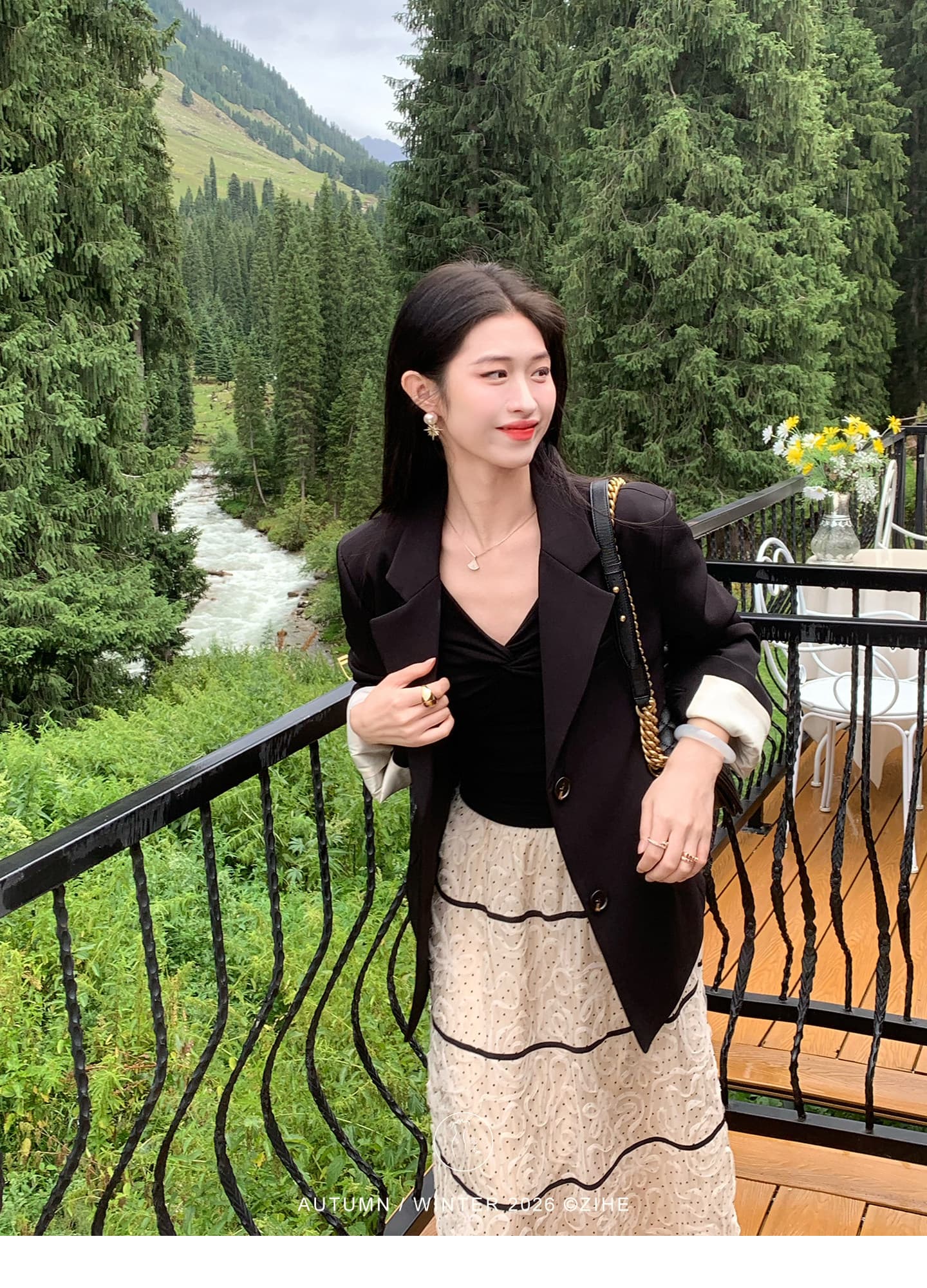 茜 거만한 와우 백조 목 모방 실크 양모 니트 스웨터 여성 이른 가을 프랑스식 V넥 긴팔 티셔츠 도트 무늬 세트 드레스 상세 이미지 11