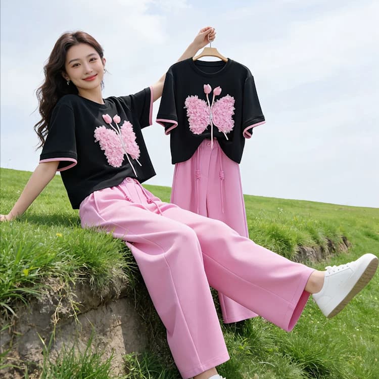 유럽 섹션 라운드 넥 3 차원 자르기 나비 반팔 티셔츠 2026 여름 새로운 연령 감소 표지 고기 패션 캐주얼 바람 맨위 이미지 4