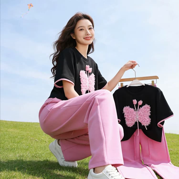 유럽 섹션 라운드 넥 3 차원 자르기 나비 반팔 티셔츠 2026 여름 새로운 연령 감소 표지 고기 패션 캐주얼 바람 맨위 상세 이미지 6