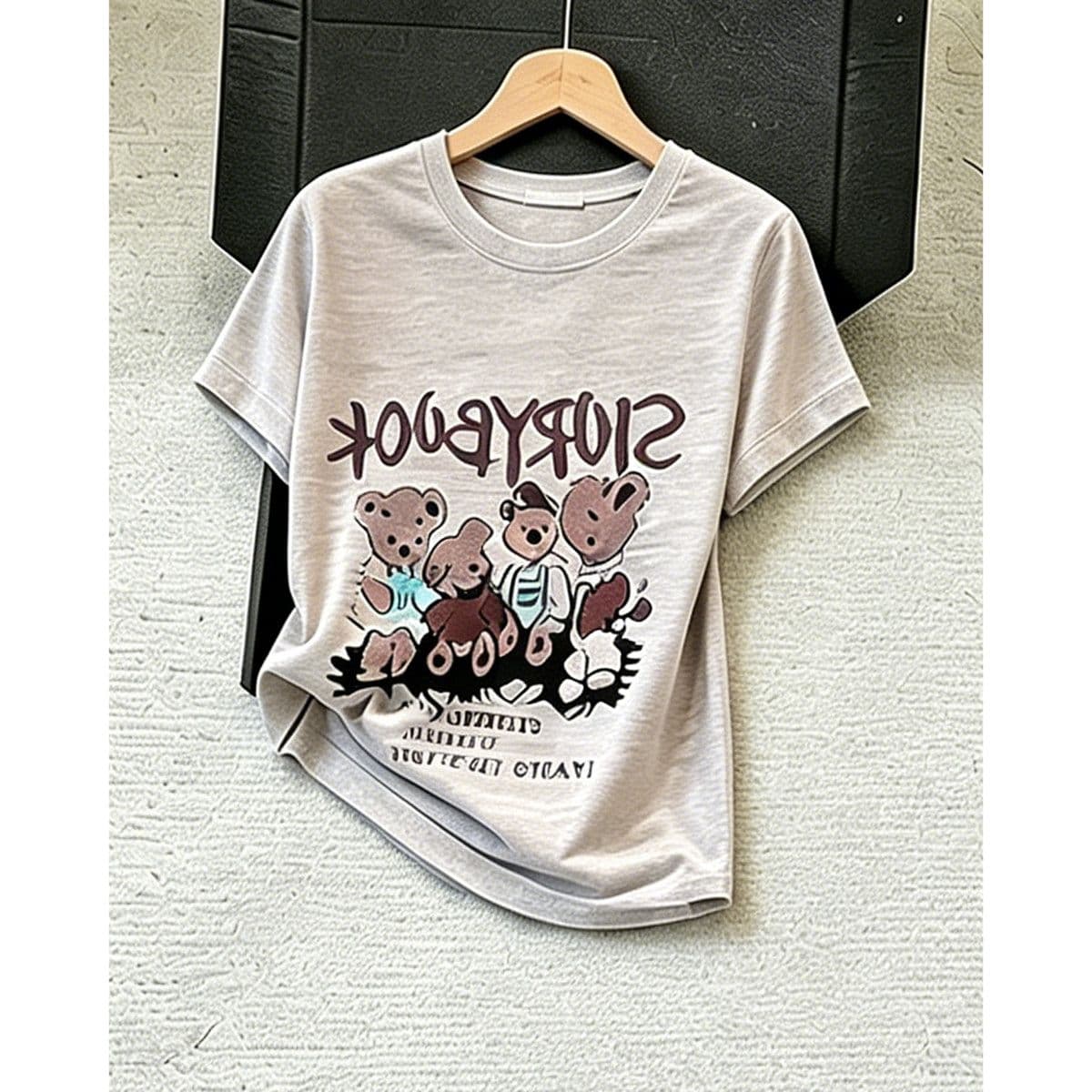 캐주얼 스포츠 슈트 여성 2026 년 새로운 패션 외국 가스 개성 프린트 반팔 티셔츠 와이드 레그 팬츠 투피스 세트 상세 이미지 5