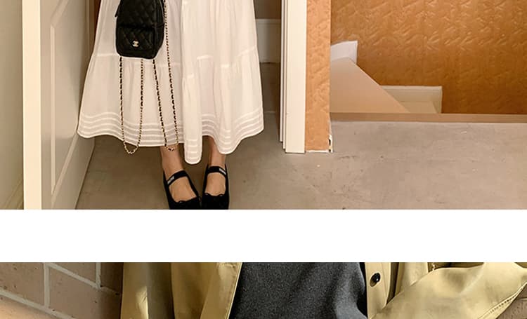 지금 임산부 화이트 반신 스커트 여성 봄 여름 작은 키 프랑스식 케이크 드레스 하이웨이스트 한 마디 우산 치마 롱 코트 치마 상세 이미지 55