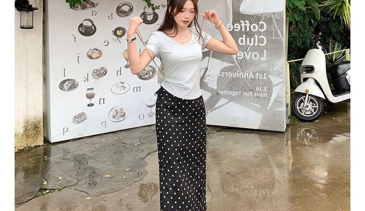 지금 임산부 반신 스커트 작은 키 여름 2026 새로운 롱 스커트 여성 도트 무늬 반신 스커트 프랑스식 롱 코트 고유 한 치마 상세 이미지 42
