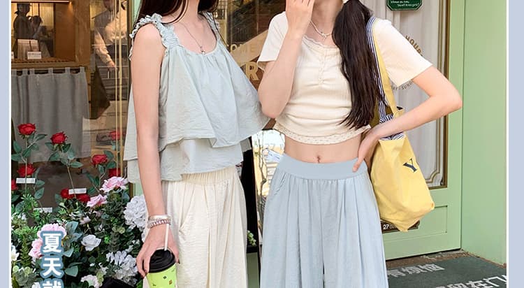 지금 임산부 우유 푸 야마모토 바지 느긋한 바람 얇은 스타일 캐주얼 도루 센스 루즈핏 바지 여성 여름 2026 새로운 와이드 레그 팬츠 상세 이미지 2