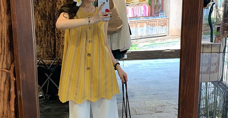 지금 임산부 면 린넨 와이드 레깅스 바지 여름 2026 새로운 이중층 프릴 임산부 루즈핏 스트레이트 캐주얼 바지 상세 이미지 68