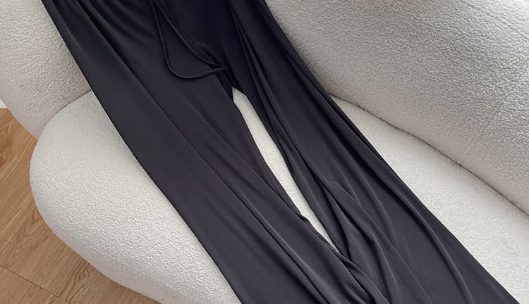 지금 임산부 도루 센스 와이드 레그 팬츠 새로운 여성 여름 주간 실크 라이 경기 서울 감기 센스 스트레이트 니트 캐주얼 부드러운 찹쌀 바지 상세 이미지 26