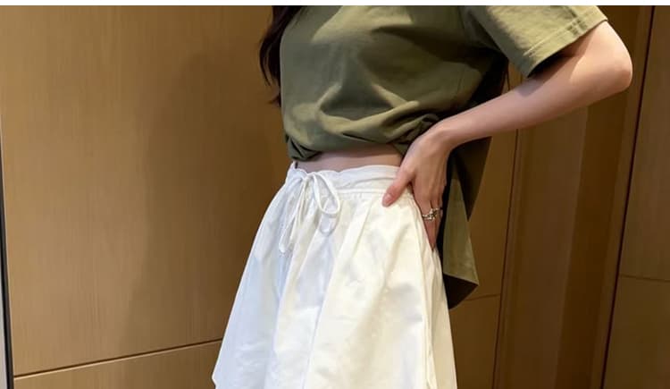 지금 임산부 화이트 운동 넓은 다리가 짧다. 바지 여성 여름 새로운 얇은 스타일 펌프 로프 작은 키 루즈핏 캐주얼 와이드 레그 팬츠 상세 이미지 25