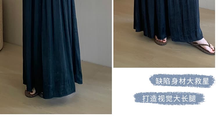 지금 임산부 반신 스커트 하이웨이스트 다용도 미니멀리즘 바람 여성 여름 새로운 캐주얼 연령 감소 품격 새틴 실크 롱 스커트 상세 이미지 12