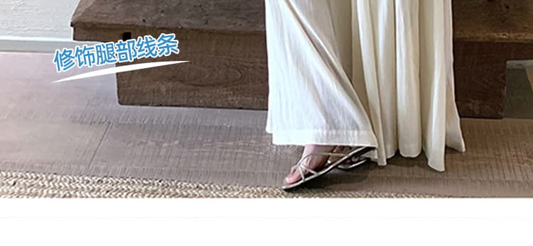 지금 임산부 한 부서 펌프 로프 느긋한 넓은 다리 치마바지 여성 여름 2026 새로운 루즈핏 캐주얼 다용도 작은 키 바지 상세 이미지 9