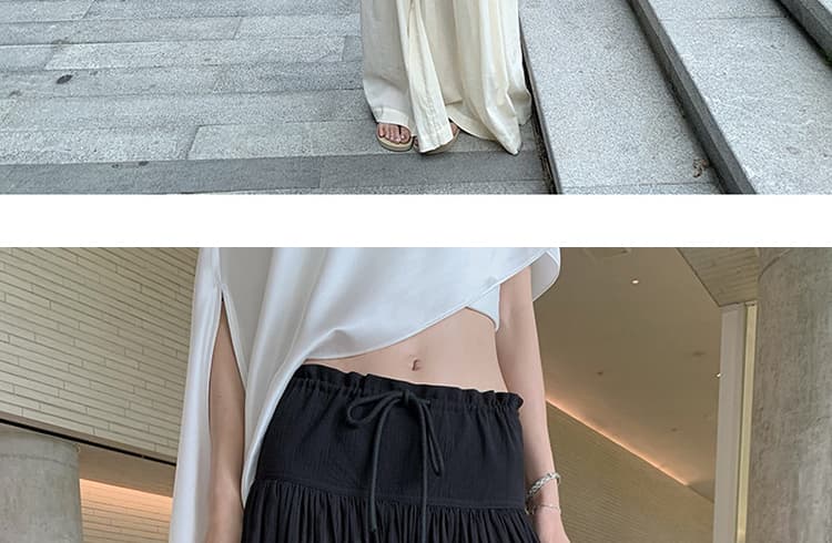 지금 임산부 한 부서 펌프 로프 느긋한 넓은 다리 치마바지 여성 여름 2026 새로운 루즈핏 캐주얼 다용도 작은 키 바지 상세 이미지 71