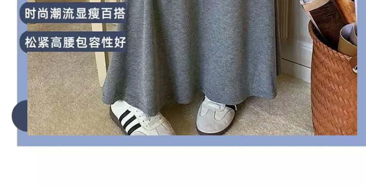 지금 순면 임산부 어두운 회색 반신 스커트 여성 봄 가을 새로운 임산부 중간 길이 타이트 스커트 한 마디 롱 스커트 표지 다리 두꺼운 상세 이미지 8
