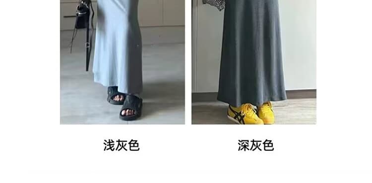 지금 순면 임산부 어두운 회색 반신 스커트 여성 봄 가을 새로운 임산부 중간 길이 타이트 스커트 한 마디 롱 스커트 표지 다리 두꺼운 상세 이미지 14