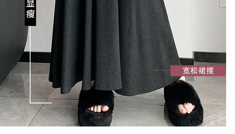 지금 임산부 찹쌀 반신 스커트 여성 가을 느긋한 A라인 스커트 슬림해 보이는 다용도 키 큰 남자 그는 벤 바람 롱 스커트 우산 치마 상세 이미지 16