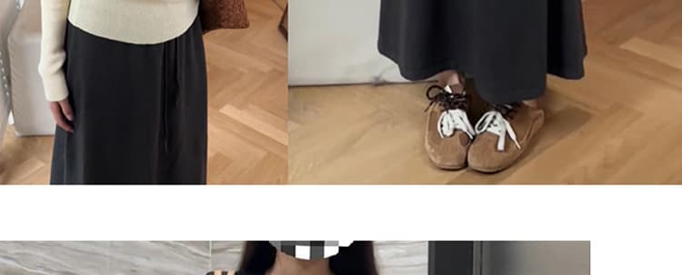 지금 임산부 느긋한 도루 센스 찹쌀 치마 이른 가을 반신 스커트 새로운 한 부서 하이웨이스트 슬림해 보이는 이후 트임 한 마디 롱 스커트 상세 이미지 23