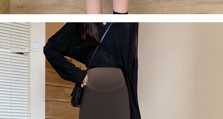 지금 출산 착용 모직 반신 스커트 가을 겨울철 2026 새로운 외출용 하이웨이스트 슬림해 보이는 중간 길이 타이트 스커트 치마 상세 이미지 36