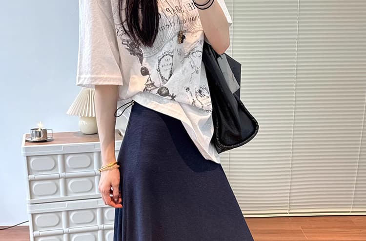 지금 임산부 느긋한 바람 도루 가을 센스 트임 반신 스커트 새로운 여성 봄 가을 한 부서 하이웨이스트 슬림해 보이는 한 마디 롱 스커트 상세 이미지 43