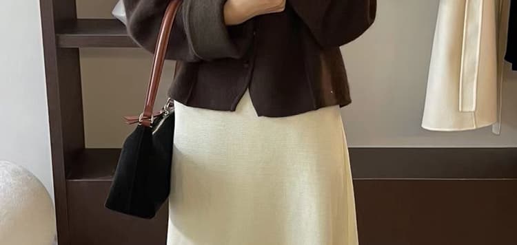 지금 임산부 없음 복부 지지 반신 스커트 새로운 가을 겨울철 니트 양모 슬림해 보이는 품격 프랑스식 도루 센스 한 마디 롱 스커트 상세 이미지 25
