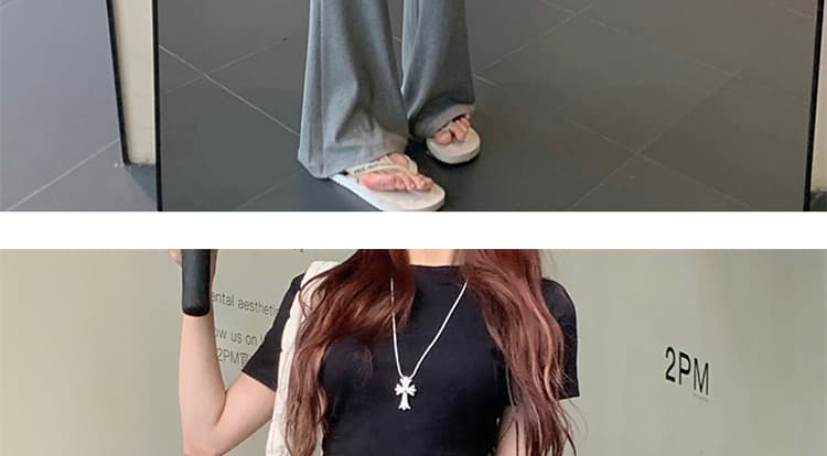 지금 임산부 니트 부츠컷 바지 이른 가을 2026 새로운 도루 가을 센스 j 털이 있는 복부 지지 바지 부츠컷 캐주얼 긴 바지 상세 이미지 37