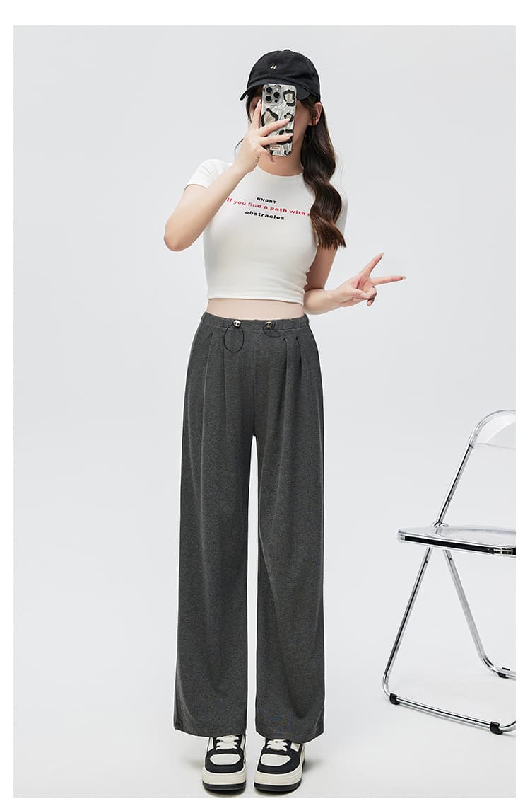 실사 임산부 바지 봄 가을 외출용 와이드 레그 팬츠 없음 복부 지지 새로운 캐주얼 스트레이트 아니요 르 배 와이드 레그 팬츠 상세 이미지 13