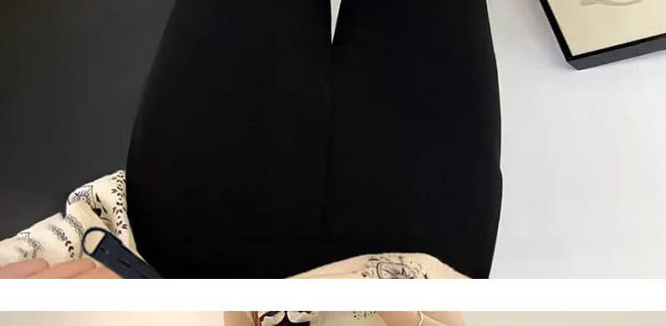 지금 임산부 검정색 레이스 캐주얼 바지 작은 키 봄 가을 2026 새로운 자수 슬림해 보이는 신축성 스트레이트 바지 상세 이미지 31