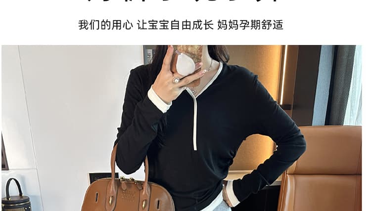 지금 임산부 공기 면 와이드 레그 팬츠 어린이 새로운 가을 2026 도루 센스 없음 복부 지지 바지 외출용 스트레이트 캐주얼 바지 상세 이미지 14